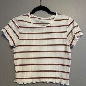 Striped Ribbed Women's Top